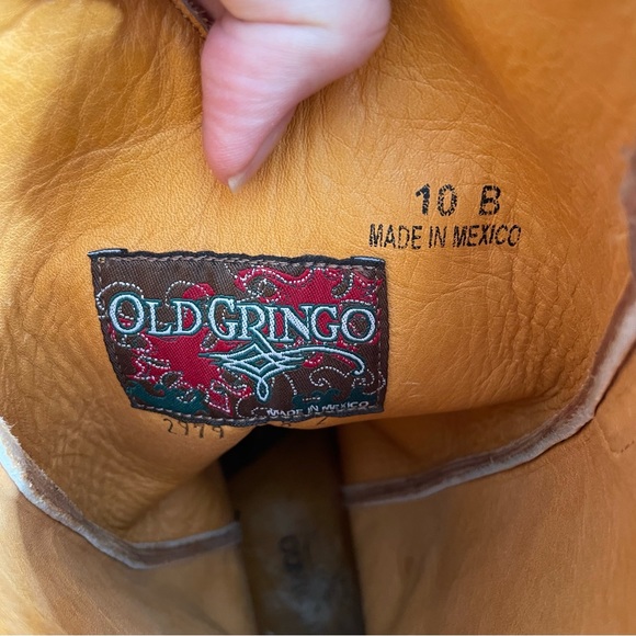 Old Gringo Boots Leather Cowboy Western Animal Leopard Print Pointed Square Tan - Picture 12 of 16